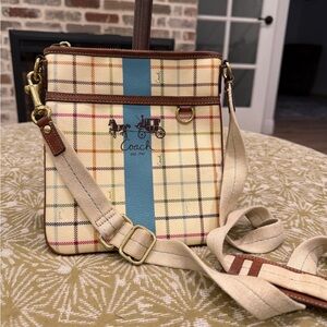 2008  Coach Heritage Tattersall multicolor plaid crossbody bag
